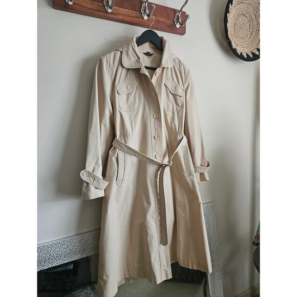 Title Unknown Jackets & Blazers - Vintage Neutral Trench Coat – Women’s Size 15 (Fits Modern S/M)